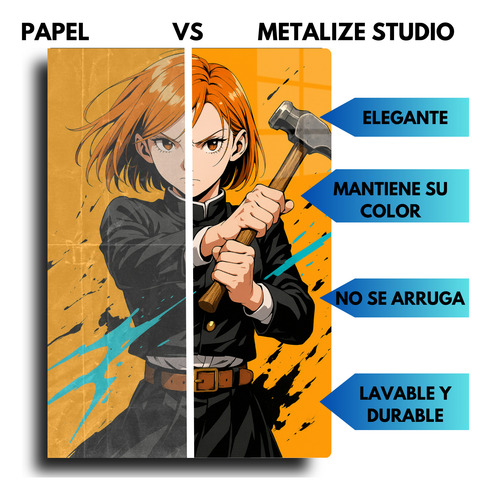 Póster Nobara Jujutsu Kaisen En Metal + Soporte 20x30