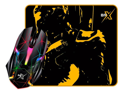 Combo Gamer Brx Com Mouse Teclado E Fone Gamer Mouse Preto Teclado Preto Preto Preto
