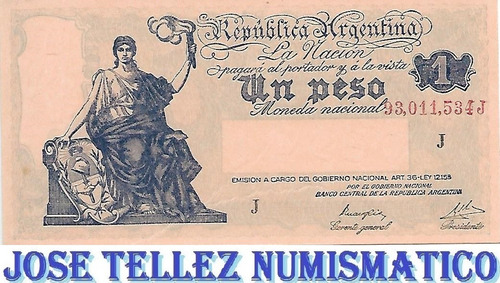 Bottero 1831 $ 1 Serie Del Progreso Serie J Unc Palermo