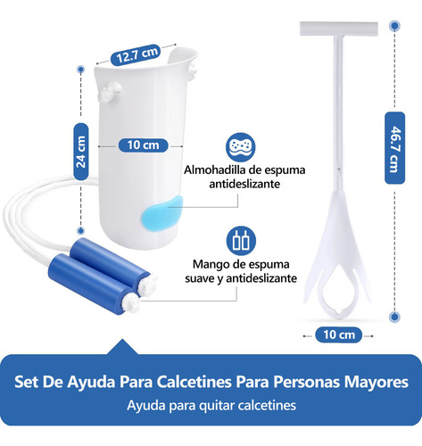 Calzador De Calcetines Ayuda Para Calzar Calcetines Kit De Ayuda Para Poner Y Quitar Calcetines Para Mujeres Embarazadas Y Personas Mayores Sin Agacharse Kekoy