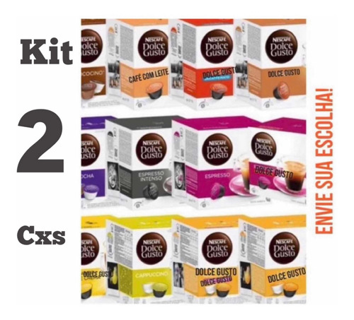 Kit 2cx Capsulas Bebidas Dolce Gusto- Envie Sua Escolha