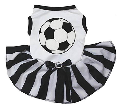 Petitebella Fútbol Camisa Blanca Vestido De Rayas Negro Ves