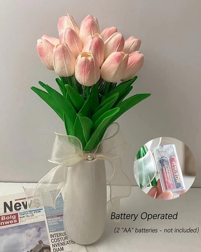 Lámpara Led De Luz Nocturna 10 Flores Simulación Tulipanes