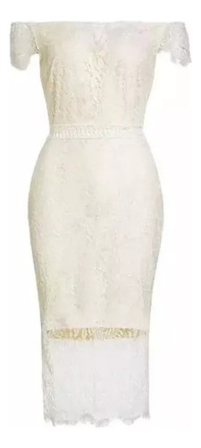 Vestido De Mujer Elegante Con Cuello En V Y Encaje Ajustado