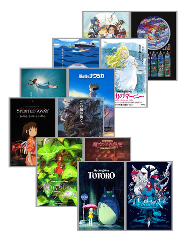 Set De 12 Poster Películas Ghibli