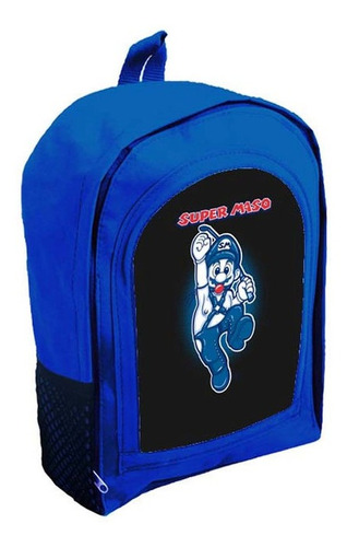 Mochila Azul Infantil  Nena Nene Mario Bros Tt39