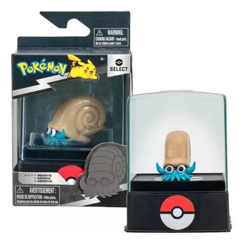 Figura Pokemon Select Omanyte Caja De Acrilico Original