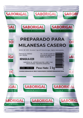 Condimento Para Milanesas Casero X 1 Kg Saborigal