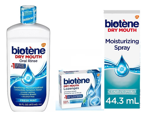 Biotene Dry Mouth Pack Enjuague Bucal Gel Y Spary Boca Seca