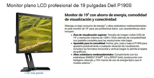 Imagen 2 de 3 de Monitor Led De 19.5 Pulgadas Camaras Seguridad Marca Dell