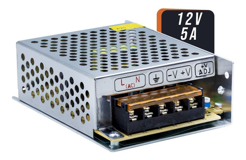Imagem 1 de 10 de Fonte Colméia 12v 5a 60w S60-12 Cftv Led Bivolt