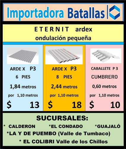 Imagen 3 de 10 de Fibrocemento Eternit Policarbo Cable D Acero Alucobon Tol A7