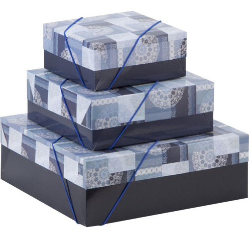 Cx P/ Presente C/ Tampa Md 21x21x8 Elast. Estampada Sortida