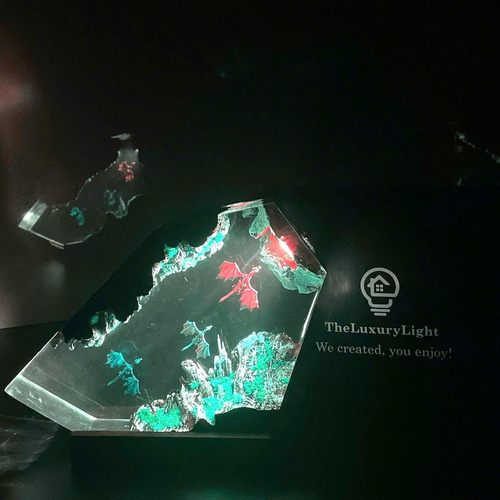 Lámpara De Resina Galaxia Iluminación Espacial Única Dragon