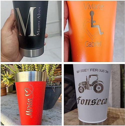 Copo Termico Personalizado Sua Logo Escudo Gravado A Laser