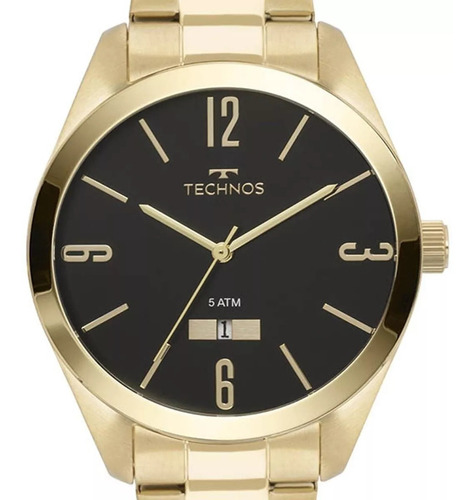 Relógio Technos Dourado Masculino Classic Steel Original 2115mnw/4p C/ Nf-e