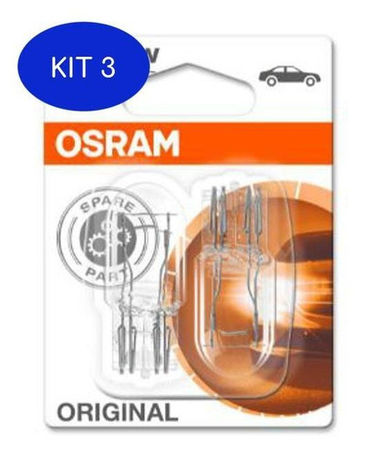 Kit 3 Lâmpada Osram W21/5w 2 Polos 12v - Par