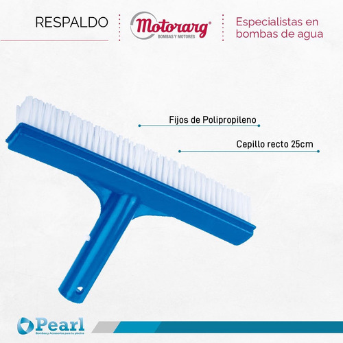 Imagen 2 de 9 de Cepillo Recto Pearl 25 Cm - Pileta/piscina