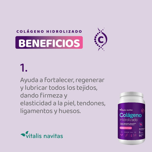Imagen 2 de 10 de Plan 90 Días De Colágeno Hidrolizado Bebible Vitalis Navitas
