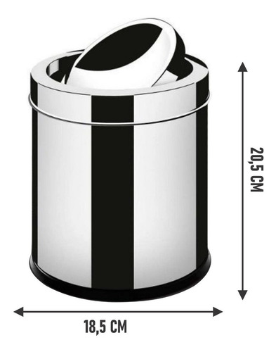 Lixeira Inox Basculante Com Tampa 5l- Wincy