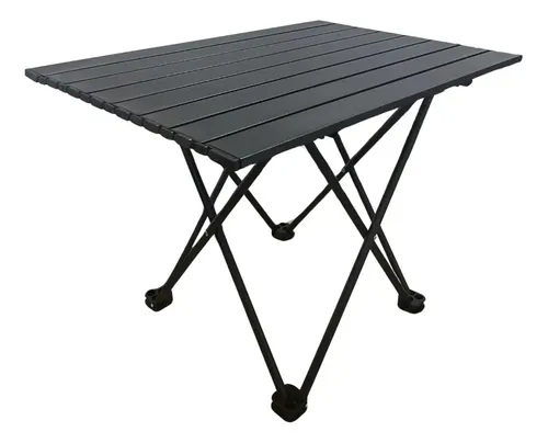 Mesa Dobrável 68x47x45 Cm Aço Camping Portatil Acampamento Preto