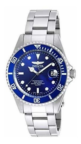 Relogio Invicta Pro Diver 92040b 38mm Cor da correia Prateado Cor do bisel Azul Cor do fundo Azul