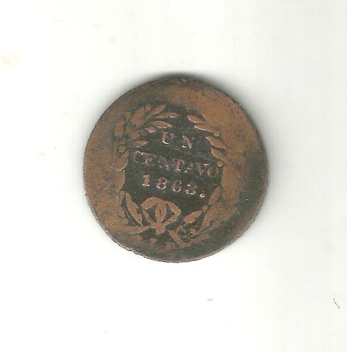 Moneda De Un Centavo 1863 Alta Condicion. S.lp 