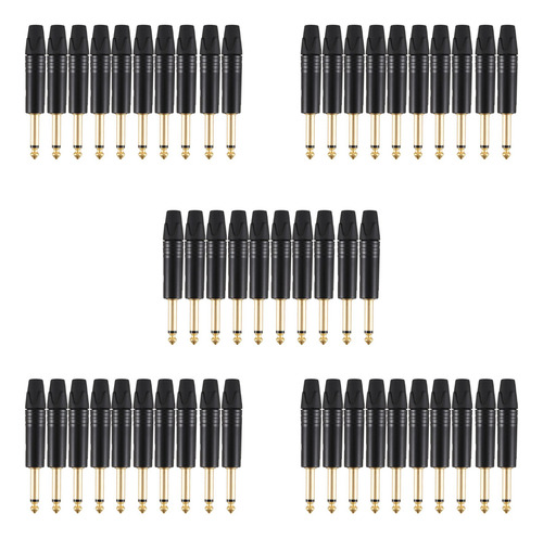 Plug Mono Professional, Banhado A Ouro, 50 Unidades, 2 Pólos