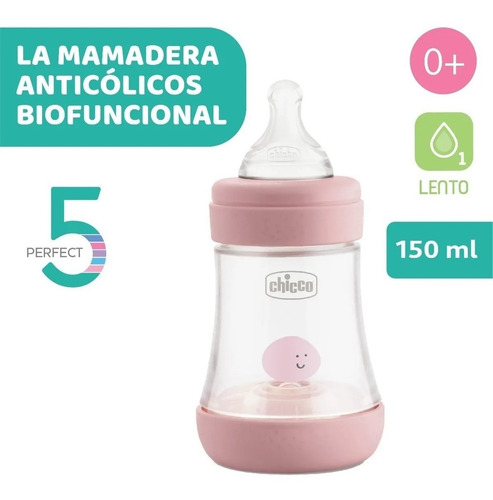 Imagen 2 de 6 de Mamadera Chicco Perfect 5 Flujo Lento 150ml 0m+
