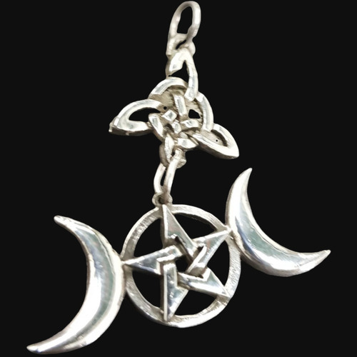 Dije Wicca Triqueta Triple Diosa 4 Cm 5 Gr En Plata Art 433