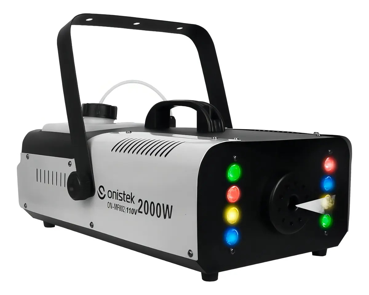 Máquina de Fumaça 2000W com 8 LEDs RGB Controle Remoto para Festas e Baladas
