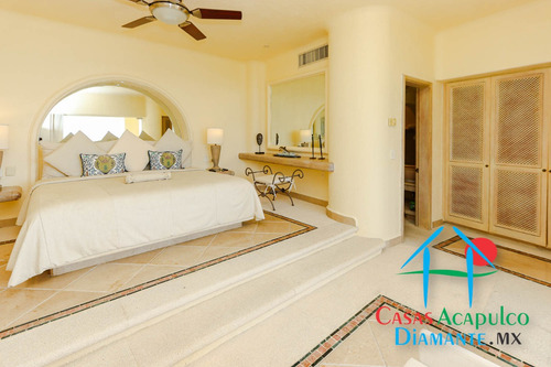 Cad Las Brisas Villa Del Sol. Terraza Con Asoleadero. Alberca Con Jacuzzi Y Palapa Con Wet Bar