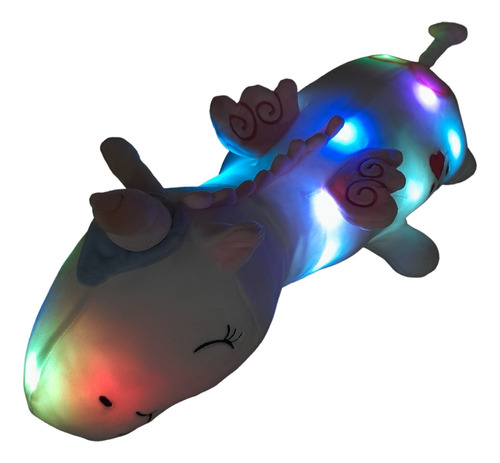 Peluche Unicornio Grande 56cm Con Luces Led Felpa Suave