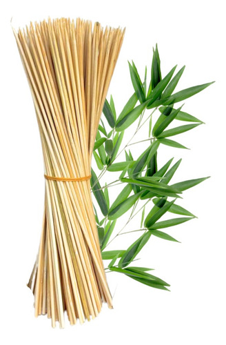 Palo De Bambú Para Brochetas Palillo Madera 25 Cm 1000 Pz