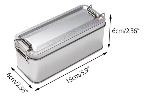 Caja De Lata De Metal Con Tapa Caja De Rectangular Plata
