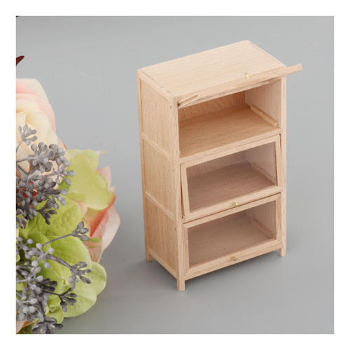 Estantería De Madera Para Casa De Muñecas 1/12,