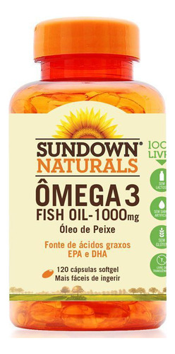 Fish Oil Óleo De Peixe 1000mg Sundown 120 Cápsulas