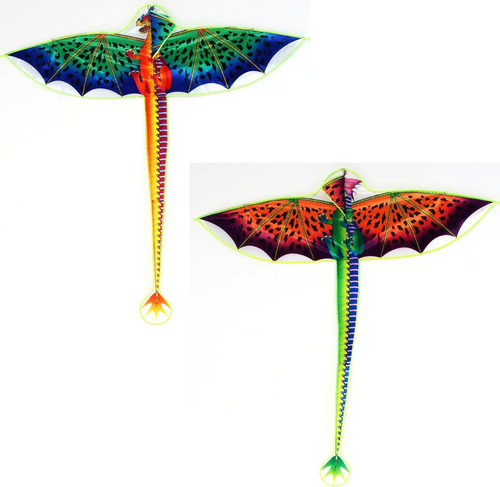 2 Papalote Dragon Cometa Volantin Birlocha Juguete Regalo 