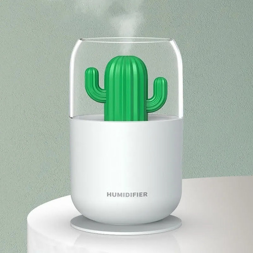 Humidificador Aromatizador Cactus Usb Difusor Luz Led 300ml