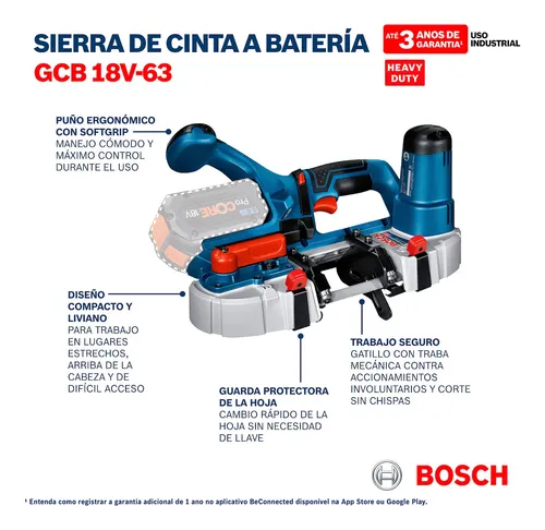 Sierra Cinta Inalambrica Bosch Gcb 18v-63