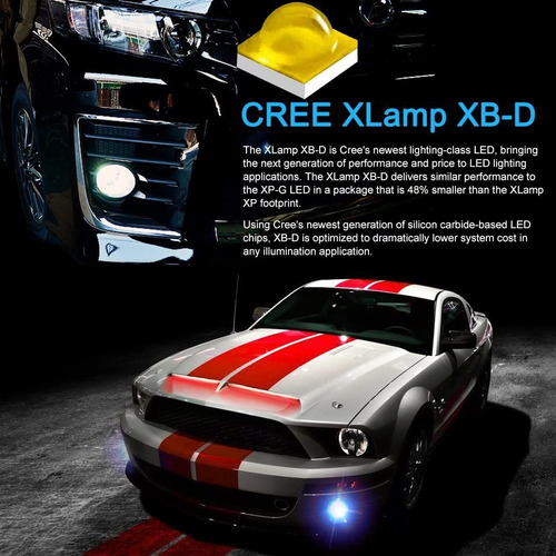 Imagen 2 de 7 de Cougar Motor H11 H8 Cree - Bombillas Led Antiniebla (30 W, 5