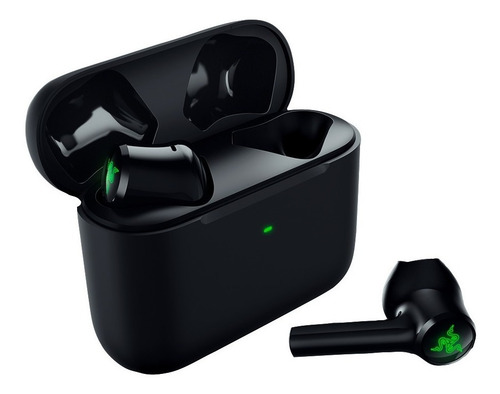 Auriculares in-ear gamer inalámbricos Razer Hammerhead True Wireless X negro con luz verde LED