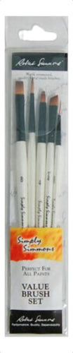 Set 5 Pinceles Daler Rowney Simply Simmons Acuarela Acrílico