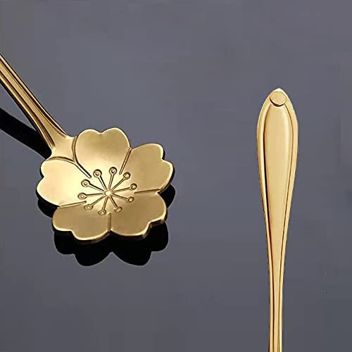 8 Cucharas De Café Con Flores De Acero Inoxidable, Cucharas