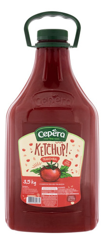 Ketchup Tradicional Cepêra sem glúten em frasco 3.5 kg