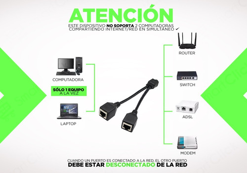 Imagen 2 de 10 de Adaptador Rj45 Splitter Divisor Red Cable Ethernet Lan 1x2