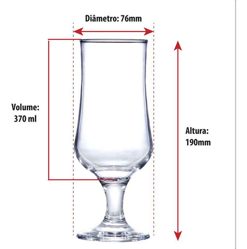 Taça de Vidro para Cerveja Barcelona 370ml, Ruvolo