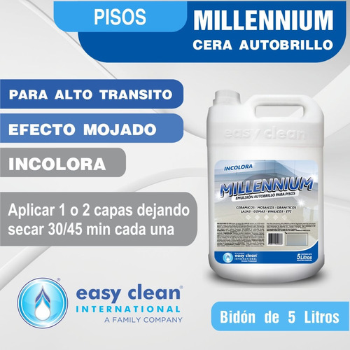 Cera Incolora Para Pisos Acrilicos Millenium - Easy Clean