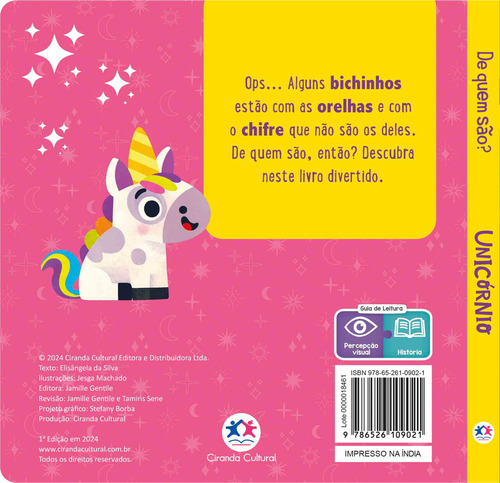 Unicornio, De Elisangela Da Silva. Editorial Ciranda Cultural, Capa Mole, Edição 1 Em Português, 2024