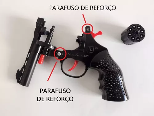 Revolver De Espoleta Brinquedo + 3 Cartelas De Espoleta